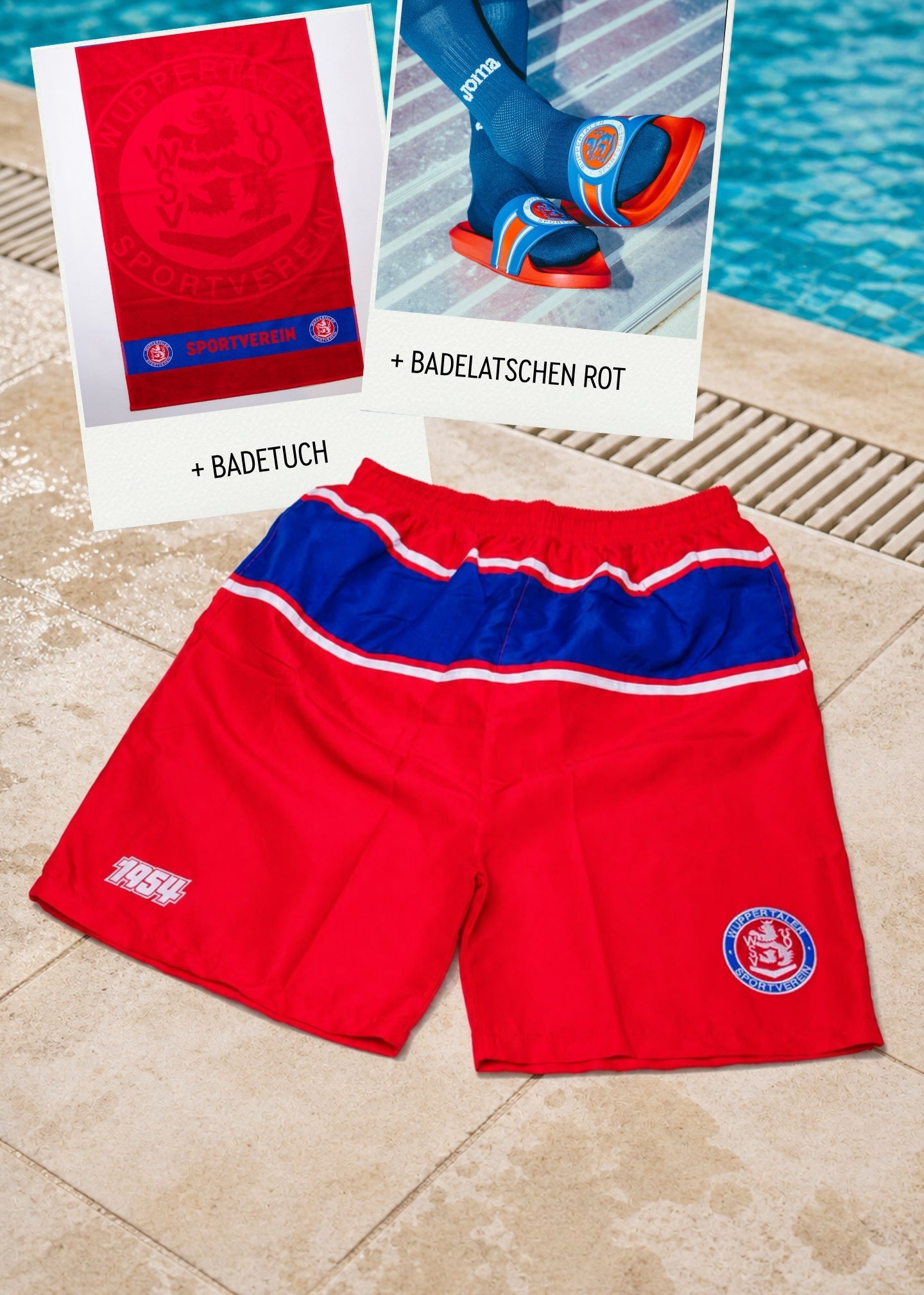 Sommer-Bundle mit roten Badelatschen
